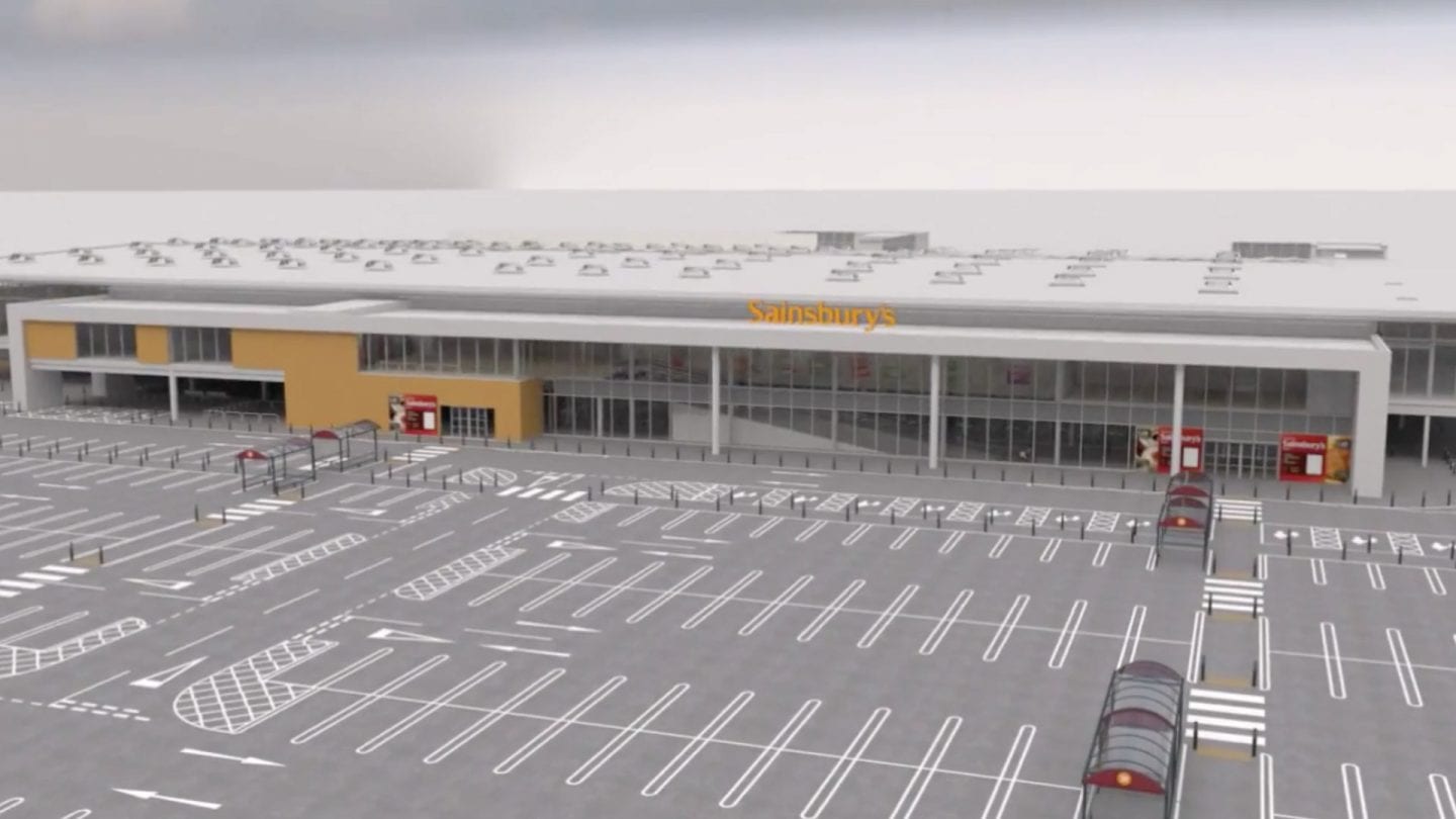 3D walkthrough animation of Sainsbury's store