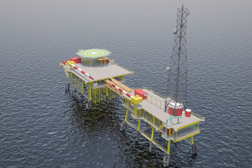 3D model of Shell UK oil platform