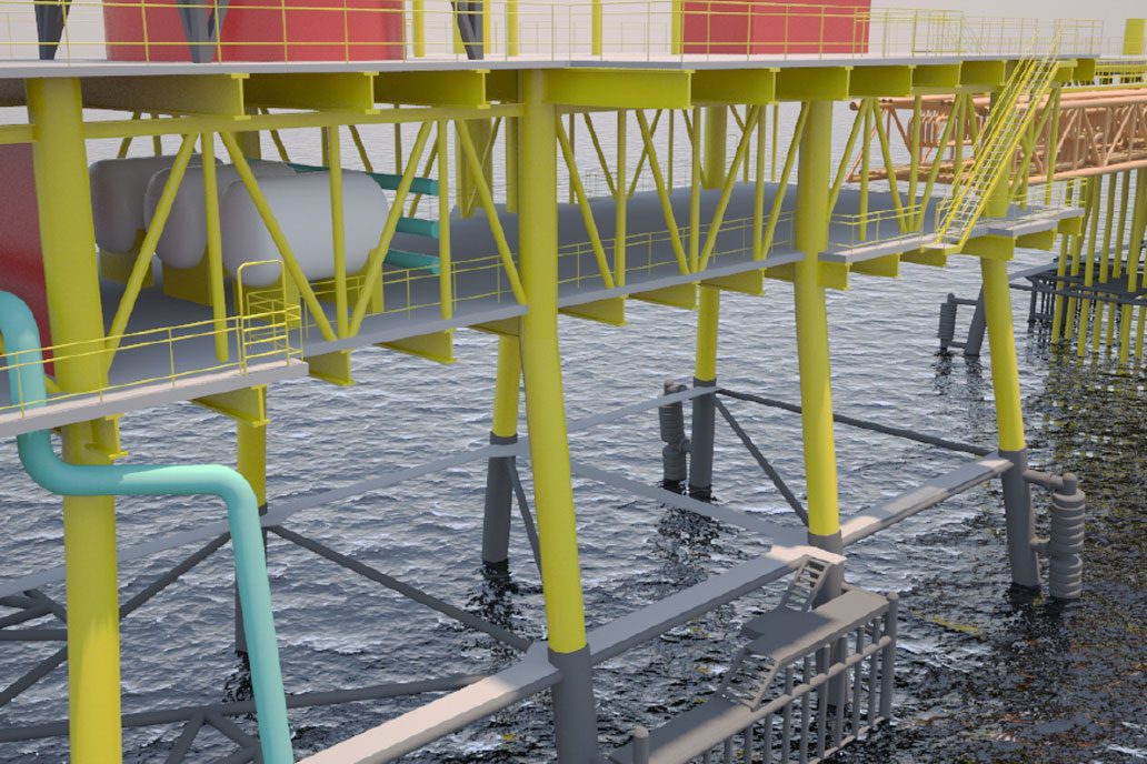3D model of Shell UK oil platform