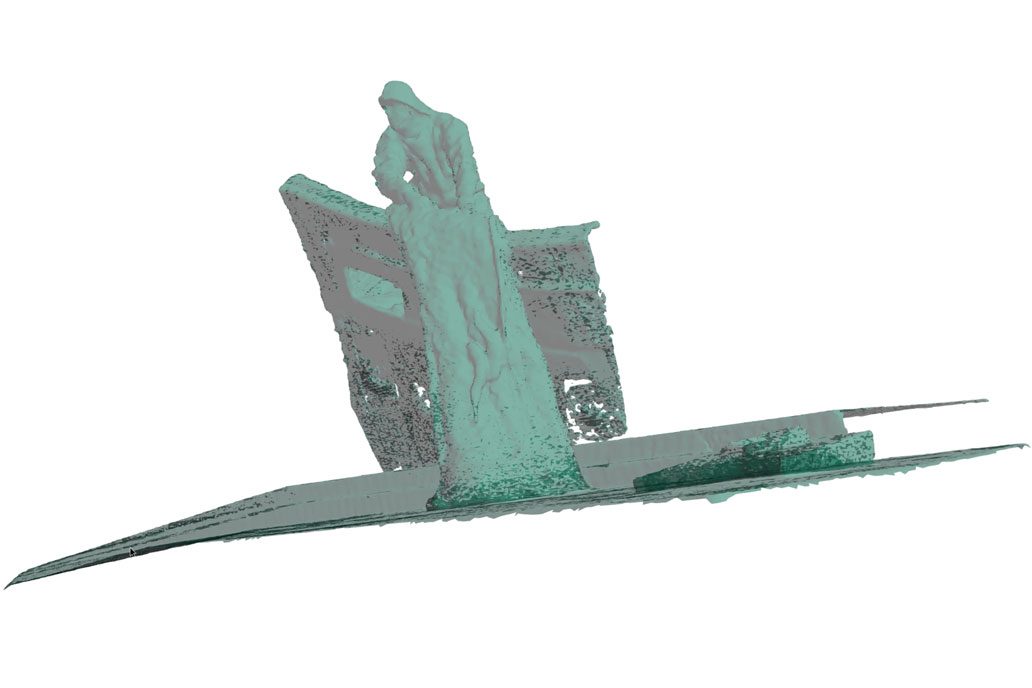 Laser scan and 3D Revit® model of memorial statue