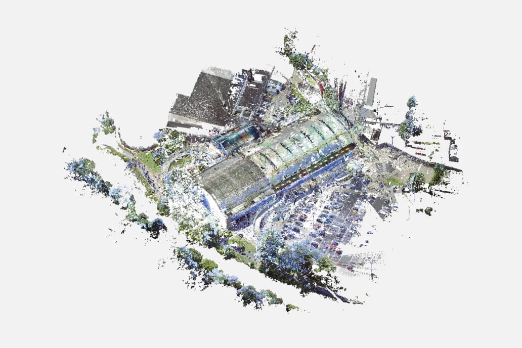 point cloud image of a measured survey