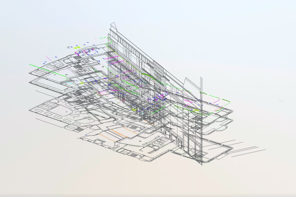 Measured building survey to create an energy model for a Savills’ Earth London office